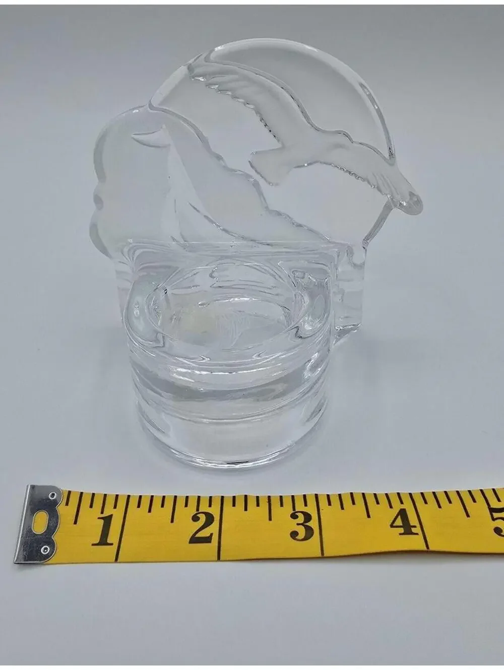 Vintage Retired PartyLite Seagull Sailboat Candle Holder w/Frosted Clear Glass